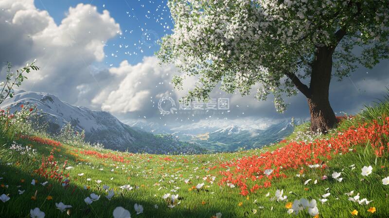 高清大图下载【趣麦麦图】唯美梦幻花田场景59