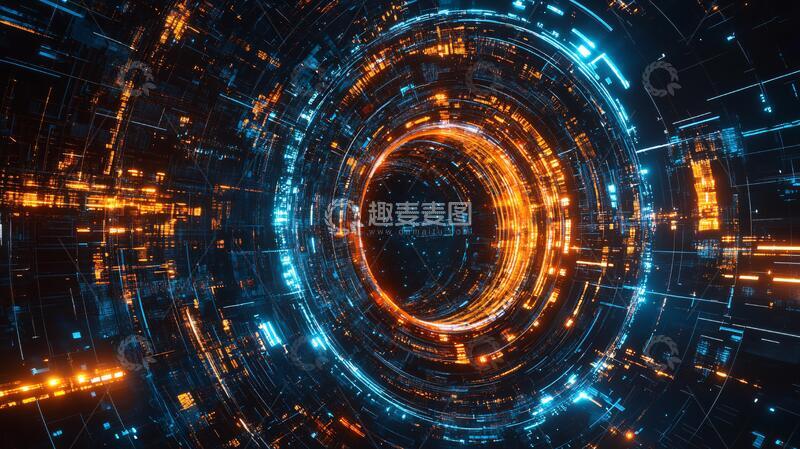 高清大图下载【趣麦麦图】科技漩涡隧道2