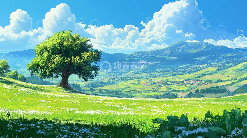 高清大图下载【趣麦麦图】宽屏风景画插画动漫风格2