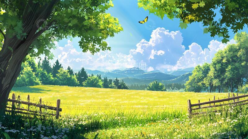 高清大图下载【趣麦麦图】宽屏风景画插画壁纸场景1