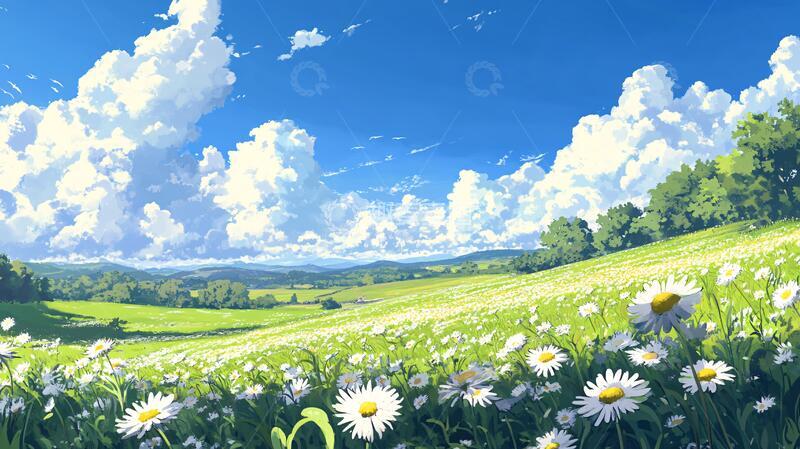 高清大图下载【趣麦麦图】宽屏风景画插画美景诗意