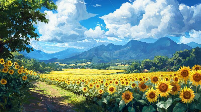 高清大图下载【趣麦麦图】宽屏风景画场景插画动漫1