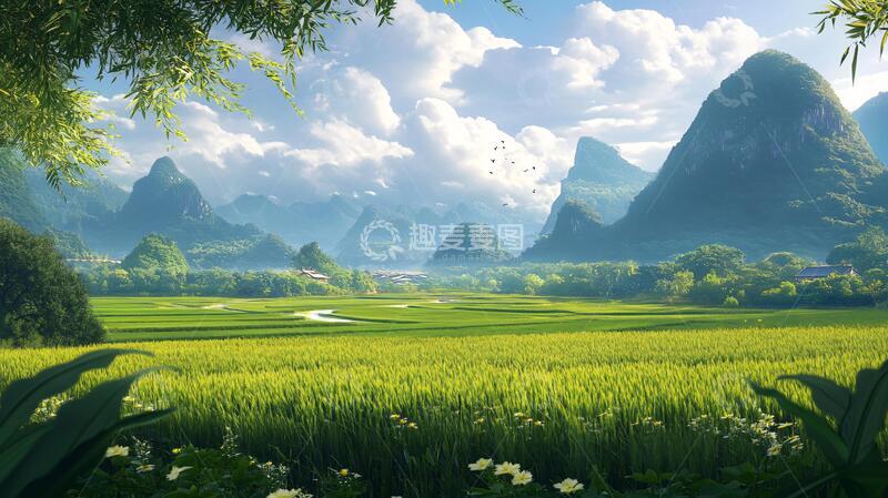 高清大图下载【趣麦麦图】高清宽幅田园山水16