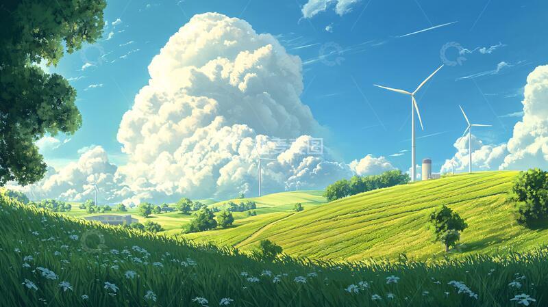 高清大图下载【趣麦麦图】宽屏风景画插画场景壁纸