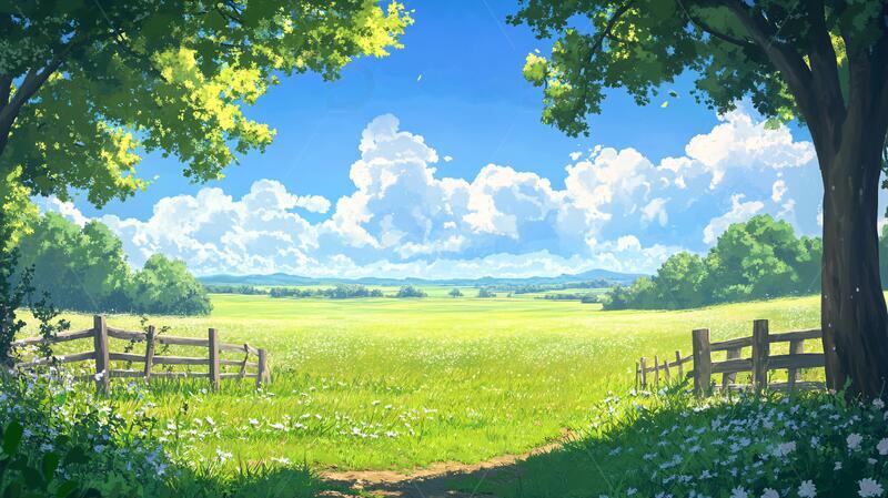 高清大图下载【趣麦麦图】宽屏风景画插画场景壁纸1