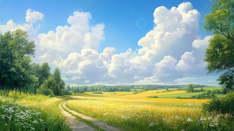 高清大图下载【趣麦麦图】超宽幅田园景色28