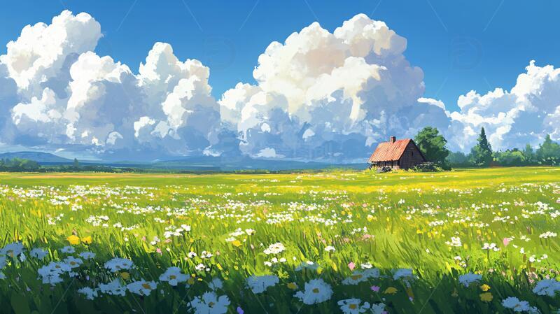 草地原画插画场景原画