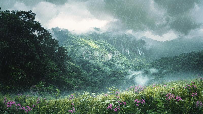 高清大图下载【趣麦麦图】山雨山雨雨景山谷
