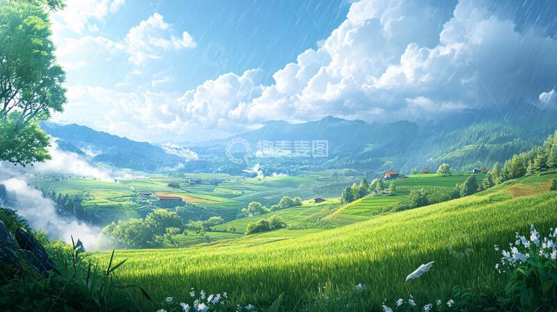 高清大图下载【趣麦麦图】超宽幅田园景色19