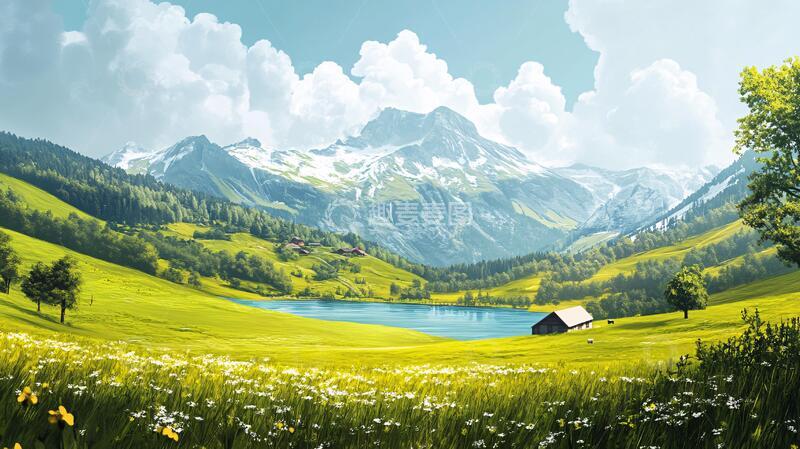 高清大图下载【趣麦麦图】高清宽幅田园山水9