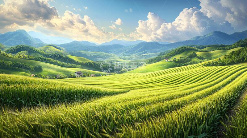 高清大图下载【趣麦麦图】超宽幅田园景色22