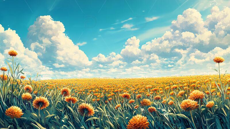 唯美梦幻花田场景56