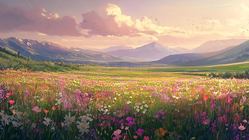 高清大图下载【趣麦麦图】唯美花田场景10