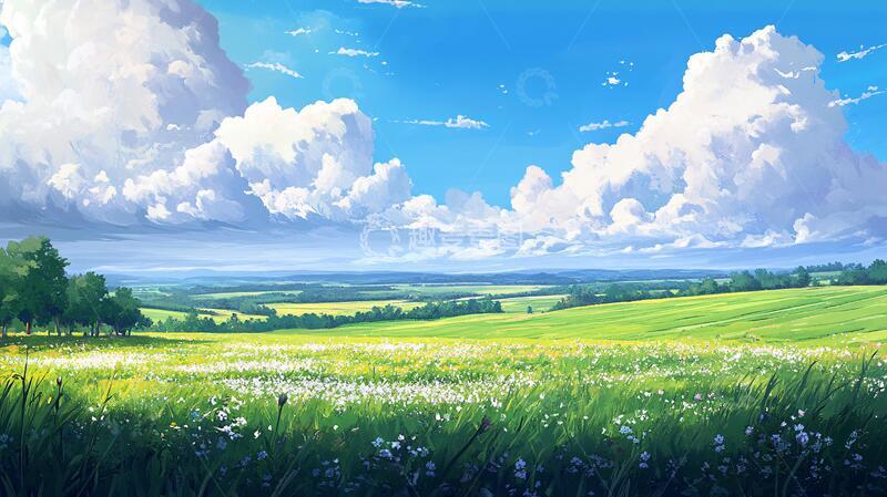 高清大图下载【趣麦麦图】宽屏风景画插画宽幅巨幅3