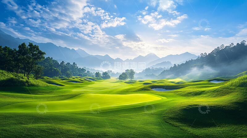高清大图下载【趣麦麦图】山地高尔夫球场风光