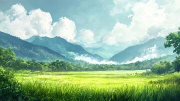 草地原画动漫插画原画