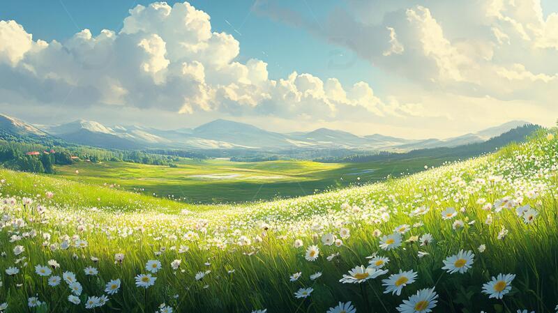 高清大图下载【趣麦麦图】唯美花田场景11