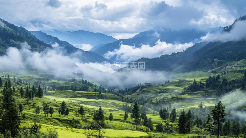 高清大图下载【趣麦麦图】扎尕那云雾草甸