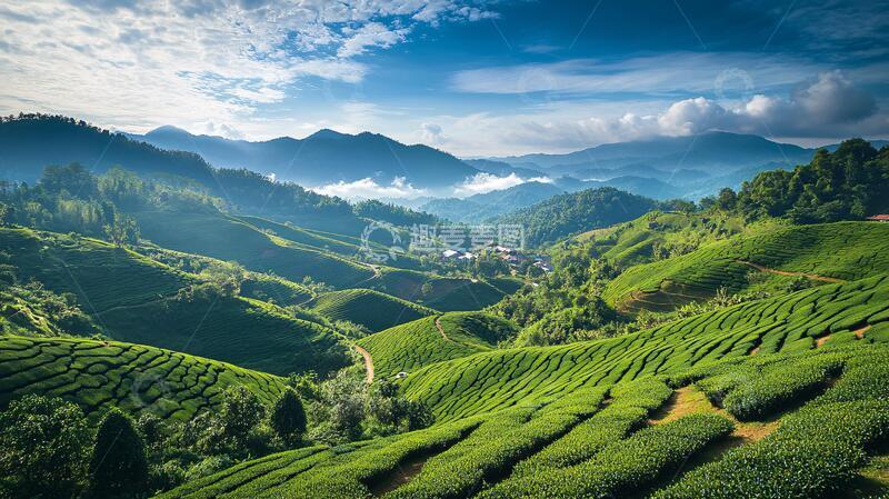 高清大图下载【趣麦麦图】超广角茶田图2