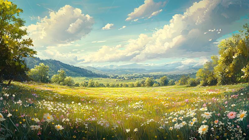 高清大图下载【趣麦麦图】宽屏风景画场景巨幅原画