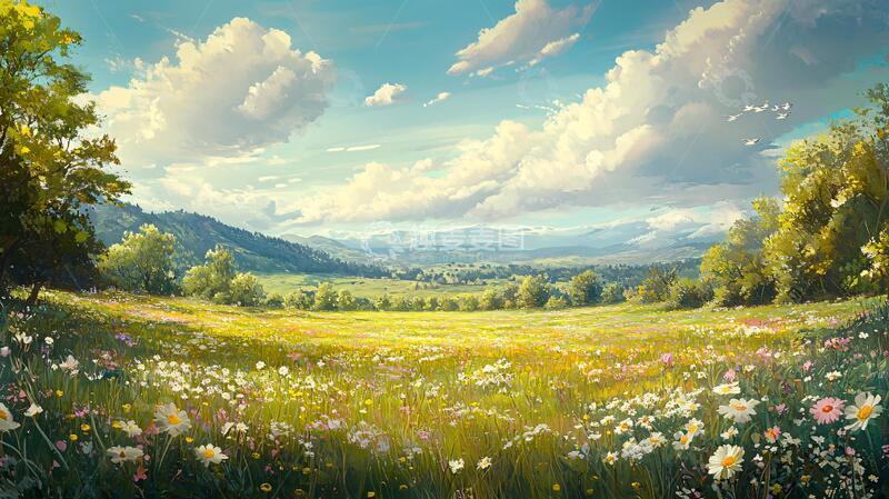 高清大图下载【趣麦麦图】宽屏风景画场景巨幅原画