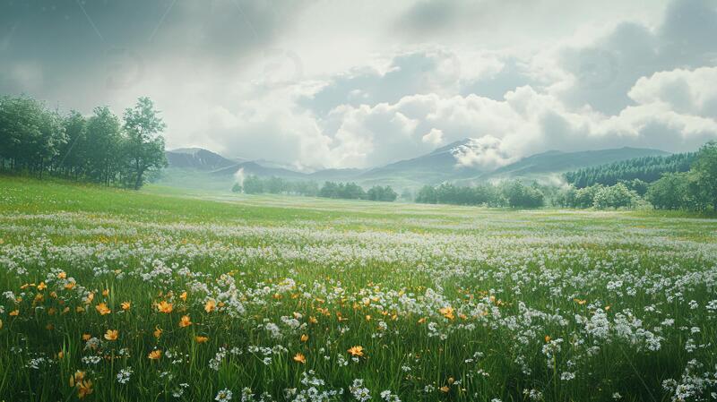 高清大图下载【趣麦麦图】唯美梦幻花田场景53