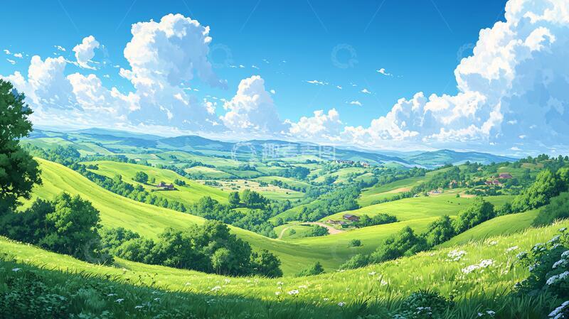 高清大图下载【趣麦麦图】超宽幅田园景色15