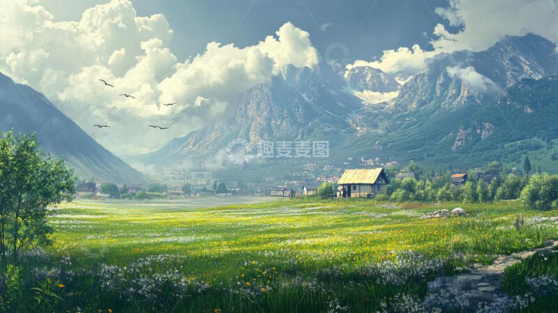 高清大图下载【趣麦麦图】高清宽幅田园山水6