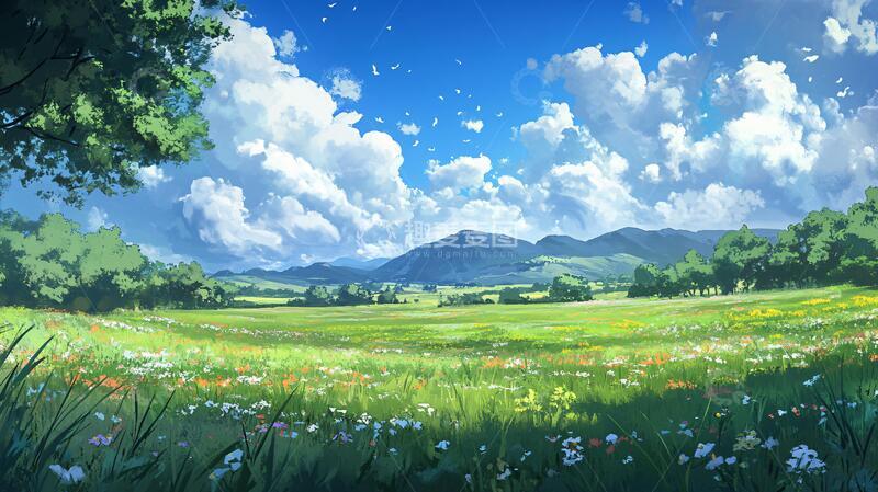 高清大图下载【趣麦麦图】宽屏风景画插画宽幅巨幅2