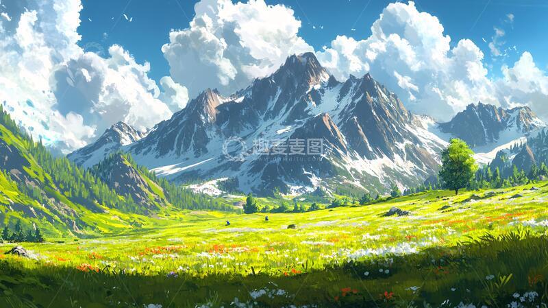 高清大图下载【趣麦麦图】宽屏风景画插画原画壁纸