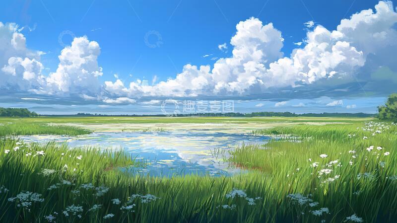 高清大图下载【趣麦麦图】宽屏风景画草地巨幅电脑