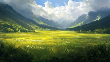 草地原画草地插画原画