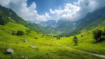 高山草甸高山峡谷