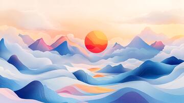 高端山水线包装插画10