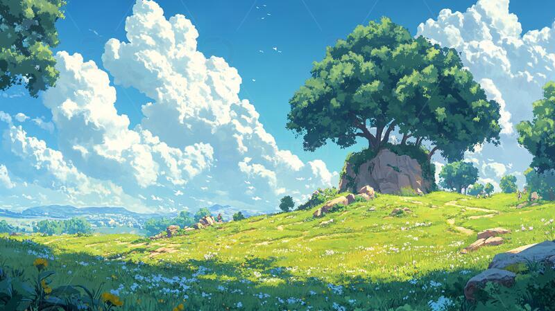 高清大图下载【趣麦麦图】风景原画插画场景动漫1