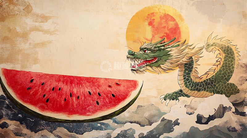 高清大图下载【趣麦麦图】龙年横版插画14