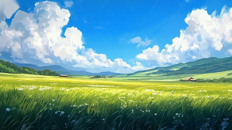 草原风光插画2