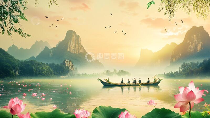 高清大图下载【趣麦麦图】山水画合成图25