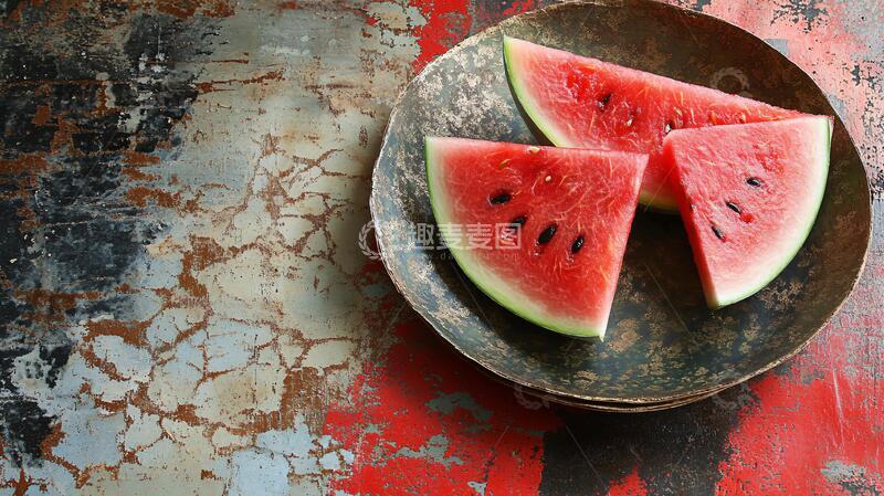 高清大图下载【趣麦麦图】果盘中的西瓜
