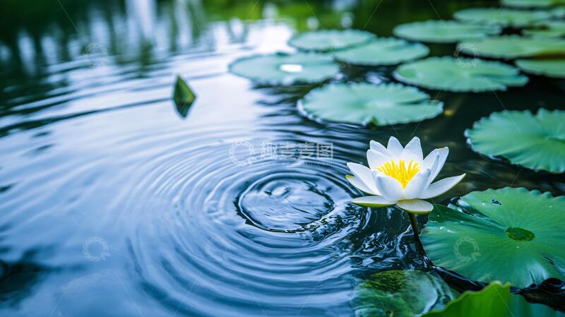 高清大图下载【趣麦麦图】禅意水芙蓉睡莲意境素材