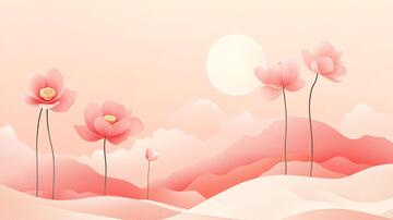 剪纸风背景插画剪纸扁平