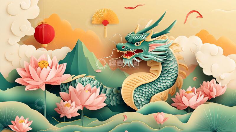 高清大图下载【趣麦麦图】龙年包装插画6