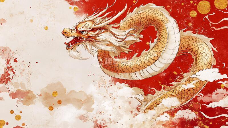 高清大图下载【趣麦麦图】-龙年横版插画10