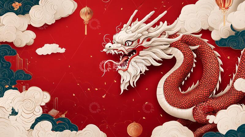 高清大图下载【趣麦麦图】龙年横版插画4