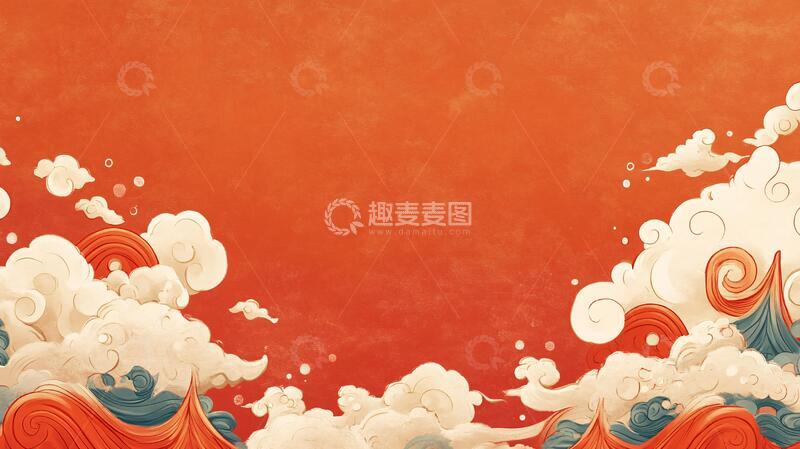高清大图下载【趣麦麦图】喜庆插画背景