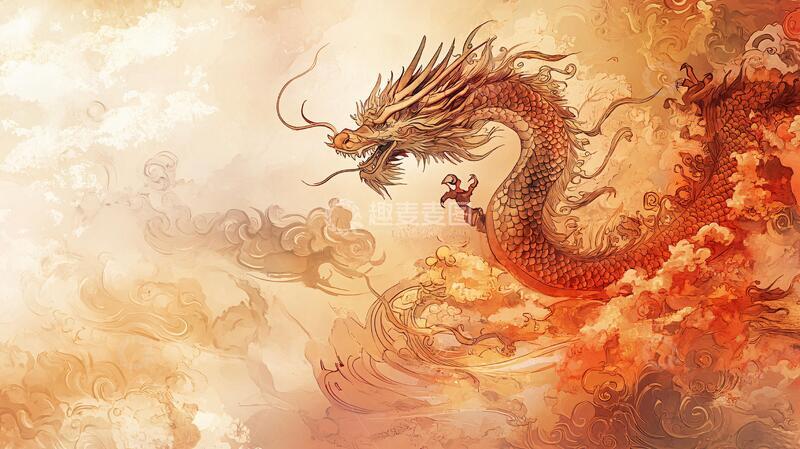 高清大图下载【趣麦麦图】-龙年横版插画9
