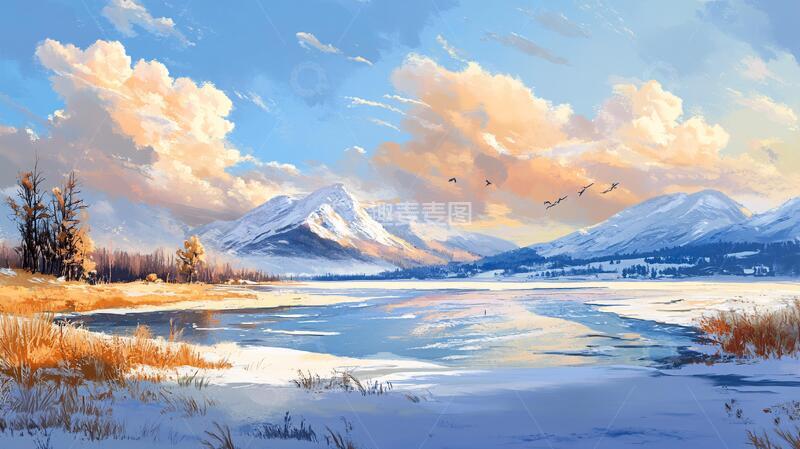 高清大图下载【趣麦麦图】风景厚涂风景插画唯美