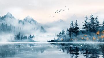 磨砂山水意境画8