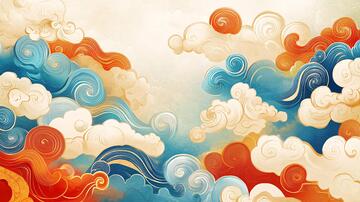 彩云海水纹彩云海水插画2