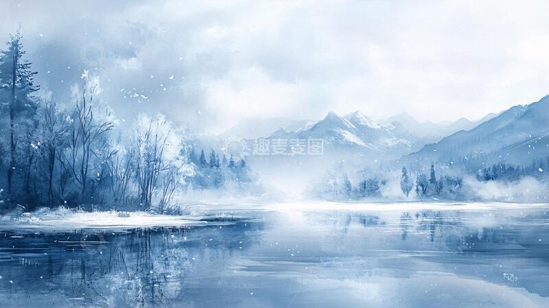 高清大图下载【趣麦麦图】蓝色梦幻山水风情18